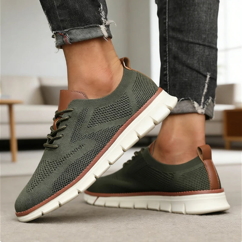 ZULIWAGN Men's Lightweight Breathable Knit Mesh Sneakers Men's Casual Sneakers Axl green 39