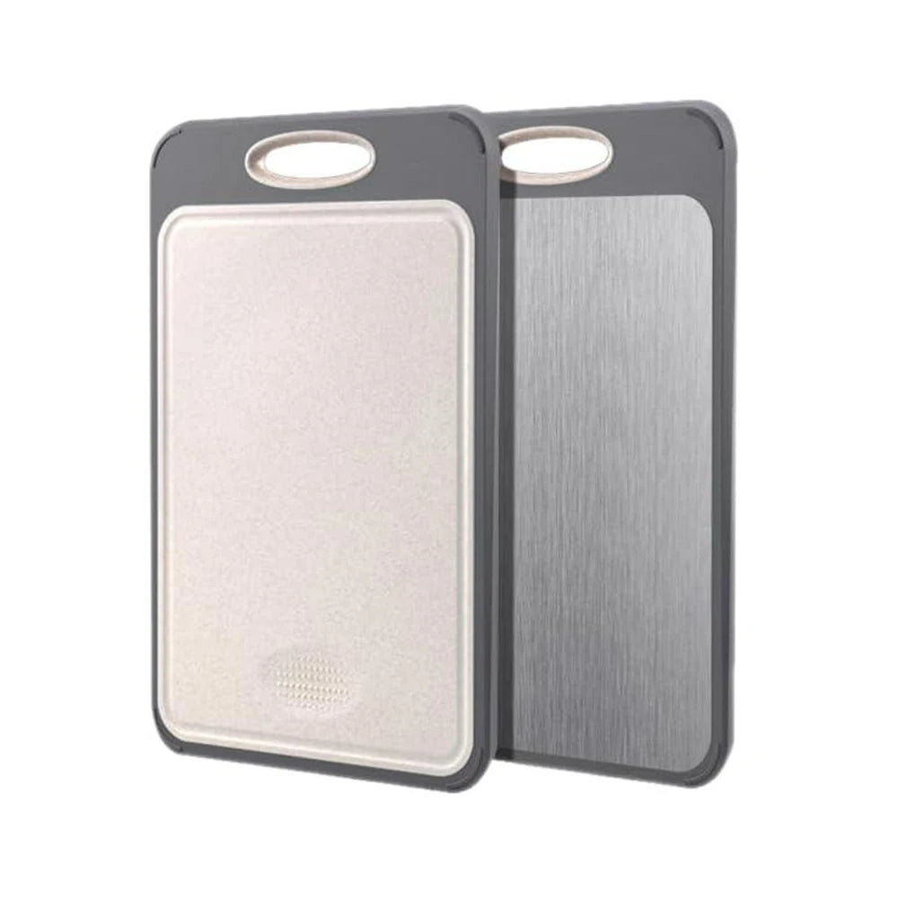 PLYS Double-Sided Cutting Board – Stainless Steel & Wheat Straw Cutting Board Axl two-sided A