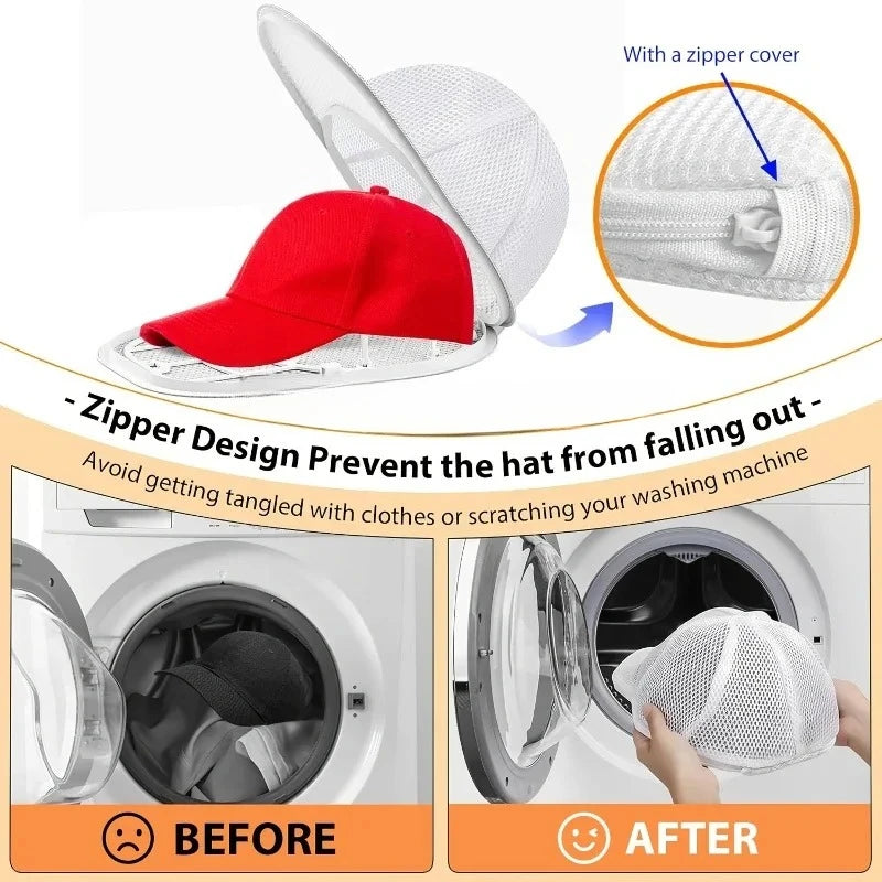 Hat Washing Bag – Anti-Deformation Mesh Baseball Cap Cleaner Cap Washing Bag Axl