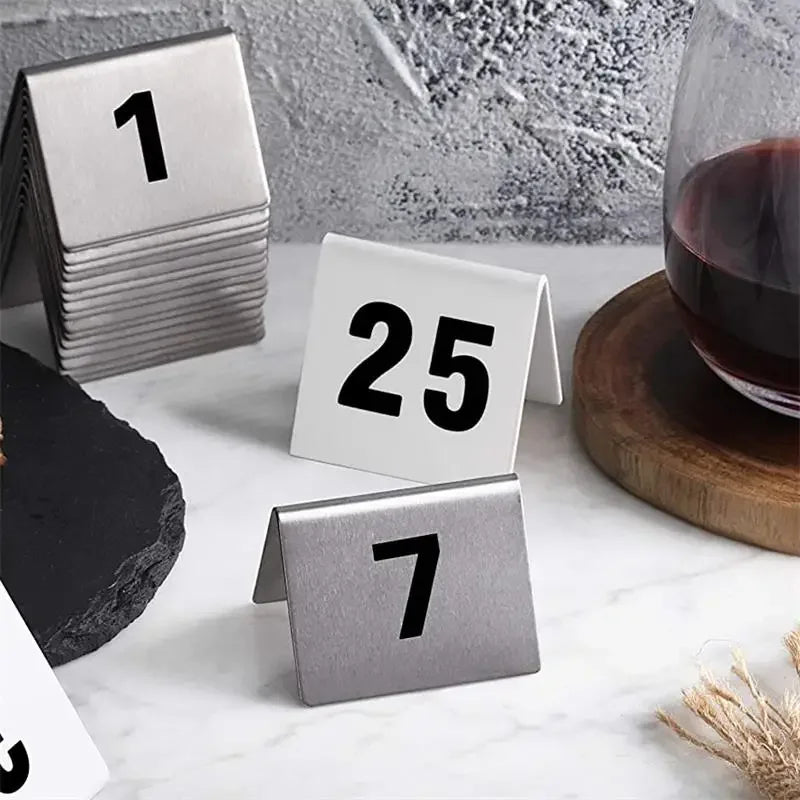 Stainless Steel Tent Table Numbers 1–100 | Wedding & Events Table Number Cards Axl 51 to 100