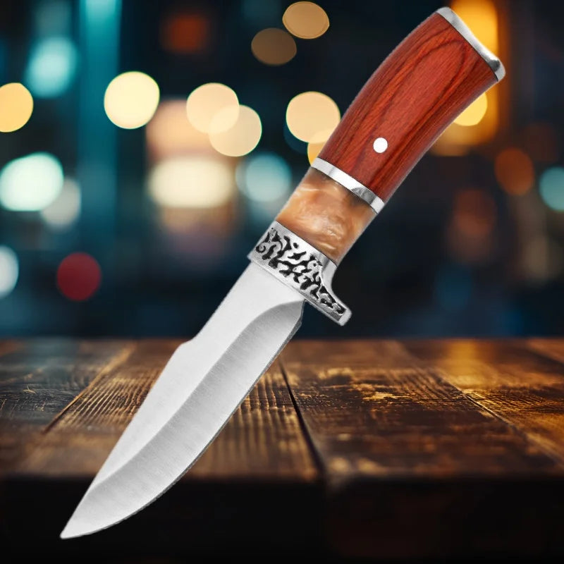 Serbian Boning Knife – Stainless Steel & Colored Wood Handle Fixed Blade Knife Axl