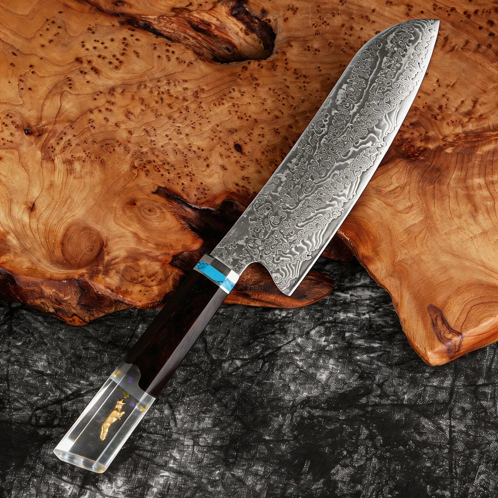 XITUO 8-Pc Damascus Steel Chef Knife Set | Resin Handle Chef Knife Set Axl