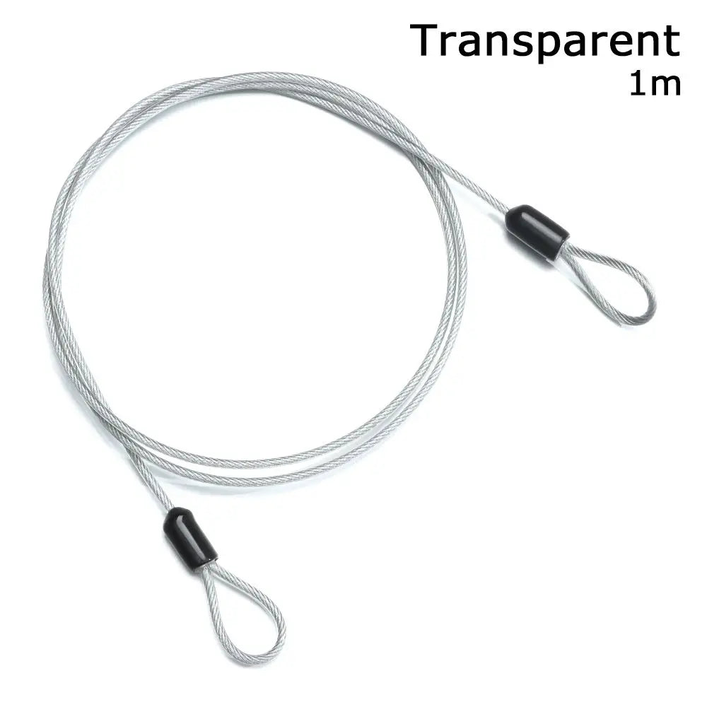 Steel Cable Bike Lock 0.5/1/2m – MTB & Road Bicycle Wire Bicycle Cable Lock Axl Transparent-1 meter