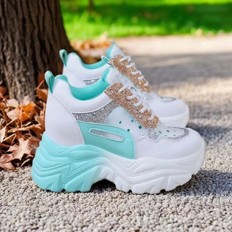 Women's Chunky Platform Sneakers – Breathable Wedge Sport Shoes Platform Sneakers Axl