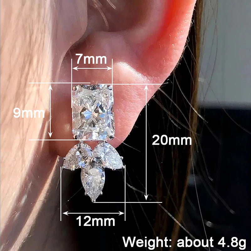 Huitan CZ Stud Earrings – Geometric Cubic Zirconia Fashion Jewelry CZ Stud Earrings Axl