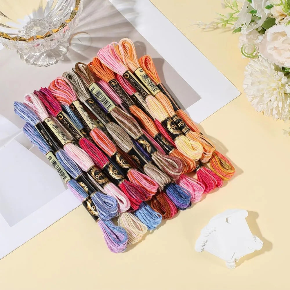 18 Skeins Variegated Embroidery Floss – Gradient Cross Stitch Thread Embroidery Floss Set Axl