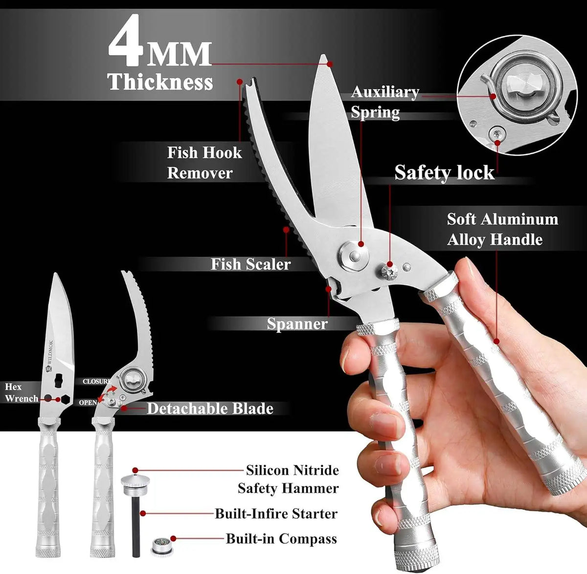Heavy-Duty Stainless Steel Kitchen Poultry Scissors Kitchen Poultry Scissors Axl