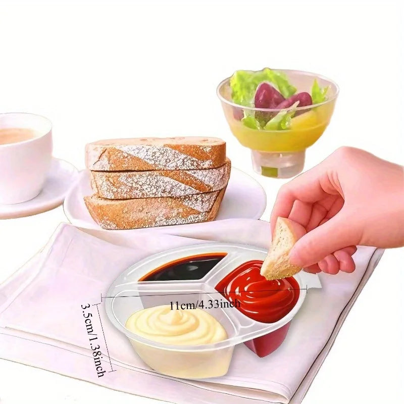 Round 3-Compartment Disposable Food Containers with Lids Disposable Food Containers Axl
