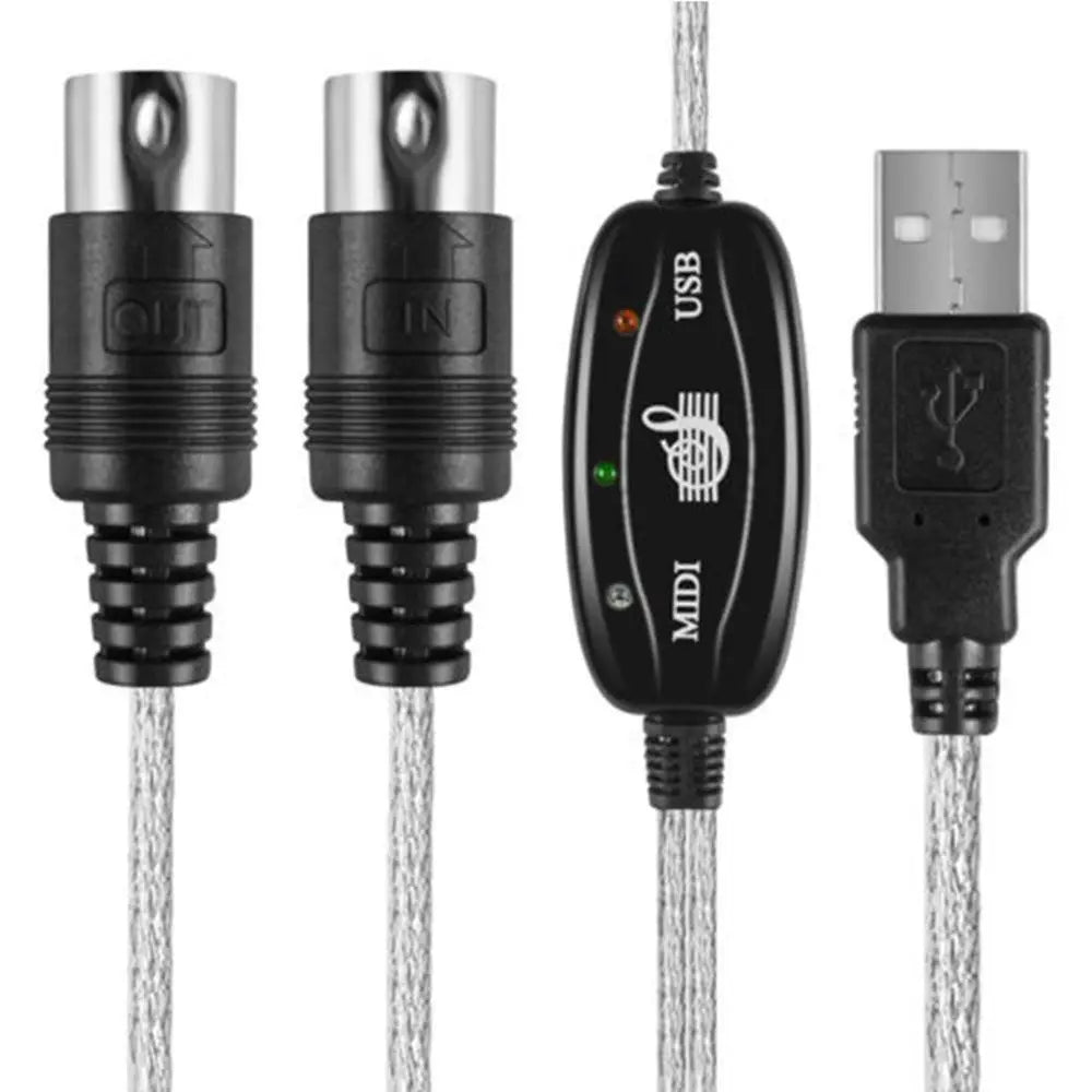 USB MIDI Interface Cable – Keyboard & Piano to PC Adapter MIDI USB Interface Axl