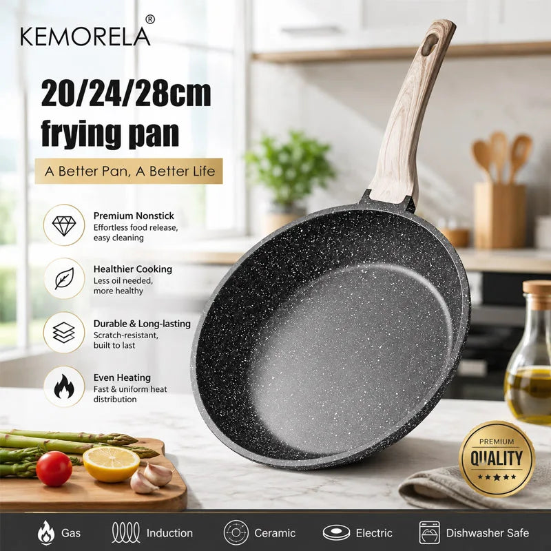 KEMORELA Nonstick Frying Pan 20/24/28cm – PFOA-Free Skillet Nonstick Frying Pan Axl