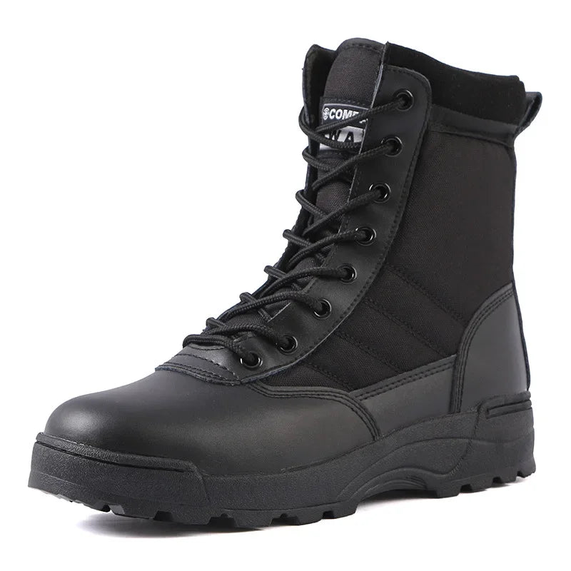 YBQJOO Men's Waterproof Ankle Hiking & Work Boots | Lace-Up Men's Hiking Boots Axl Black 44