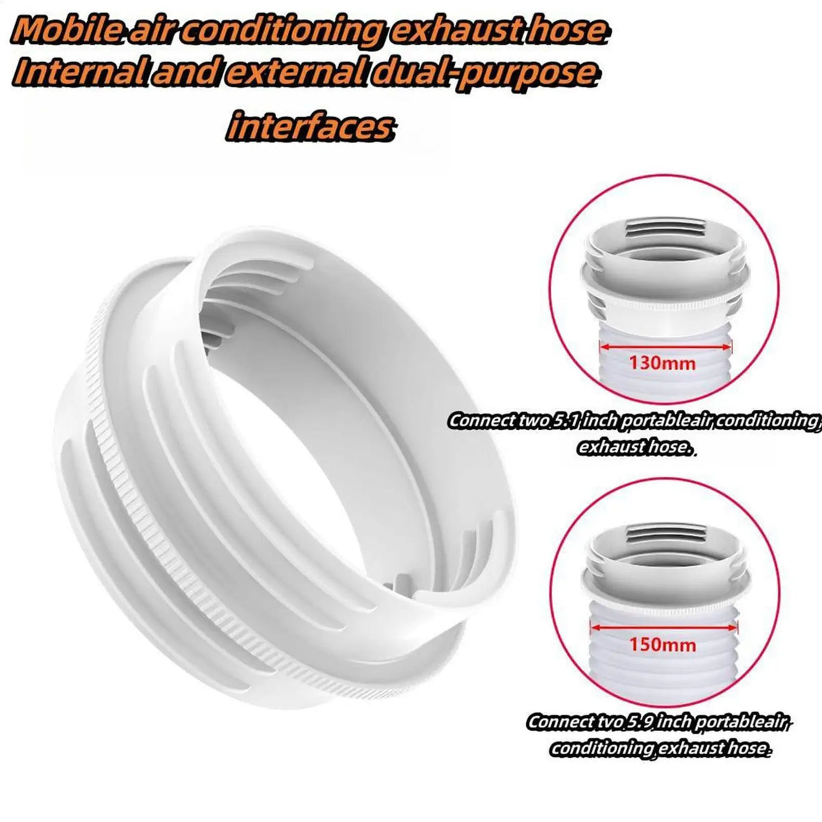 Portable AC Hose Adapter – Universal Vent Pipe Coupler 5.1 & 5.9" AC Hose Adapter Axl