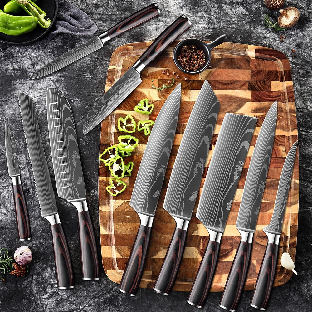 XITUO Damascus Chef Knife Set 1–10 Pcs | Ultra-Sharp Kitchen Knives Chef Knife Set Axl