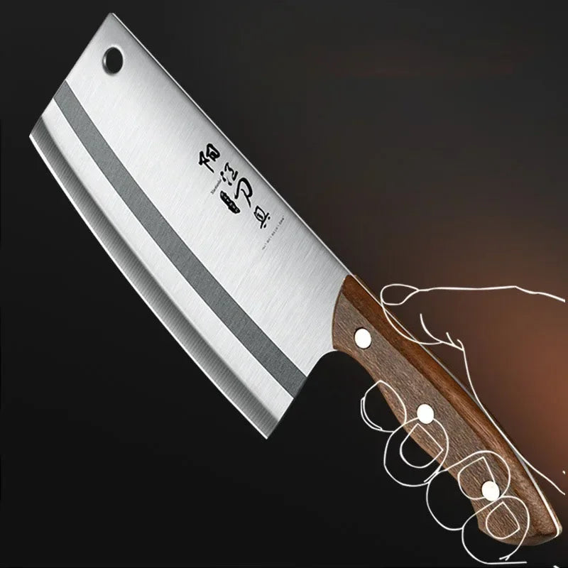 PLYS Chef's Stainless Steel Cleaver Knife – Sharp 18cm Blade Chef's Cleaver Knife Axl