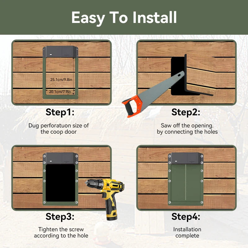 Automatic Chicken Coop Door Opener – Light Sensor Battery Powered Automatic Coop Door Axl