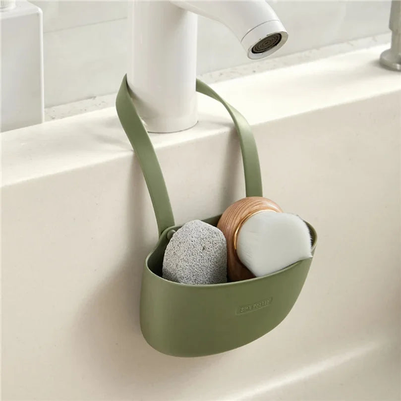 Kitchen Sink Hanging Drain Basket – Sponge & Soap Holder Sink Organizer Basket Axl