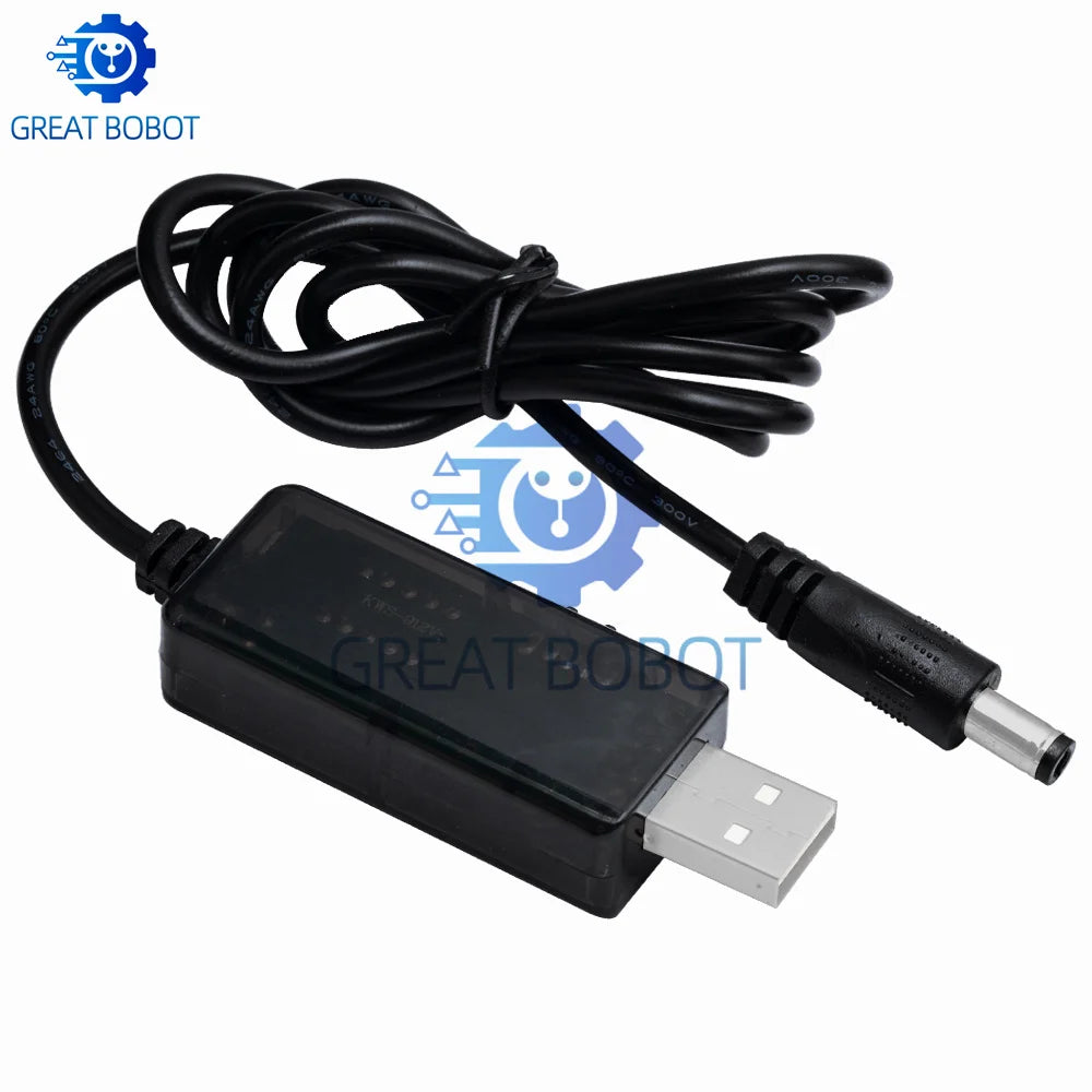USB Boost Converter 5V to 9V/12V Step-Up Cable + 3.5×1.35mm USB Voltage Converter Axl