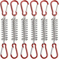 Stainless Steel Tent Tensioner Spring Buckle & Carabiner Clips Tent Camping Hardware Axl 6PCS