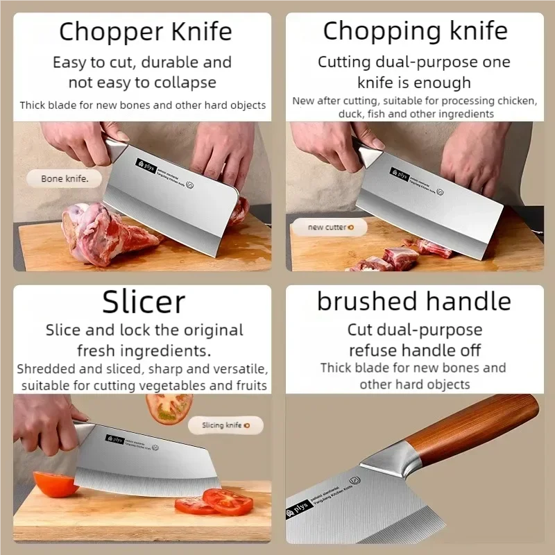 PLYS Kitchen Knife Set – Stainless Steel Chef & Cleaver Knives Kitchen Knife Set Axl