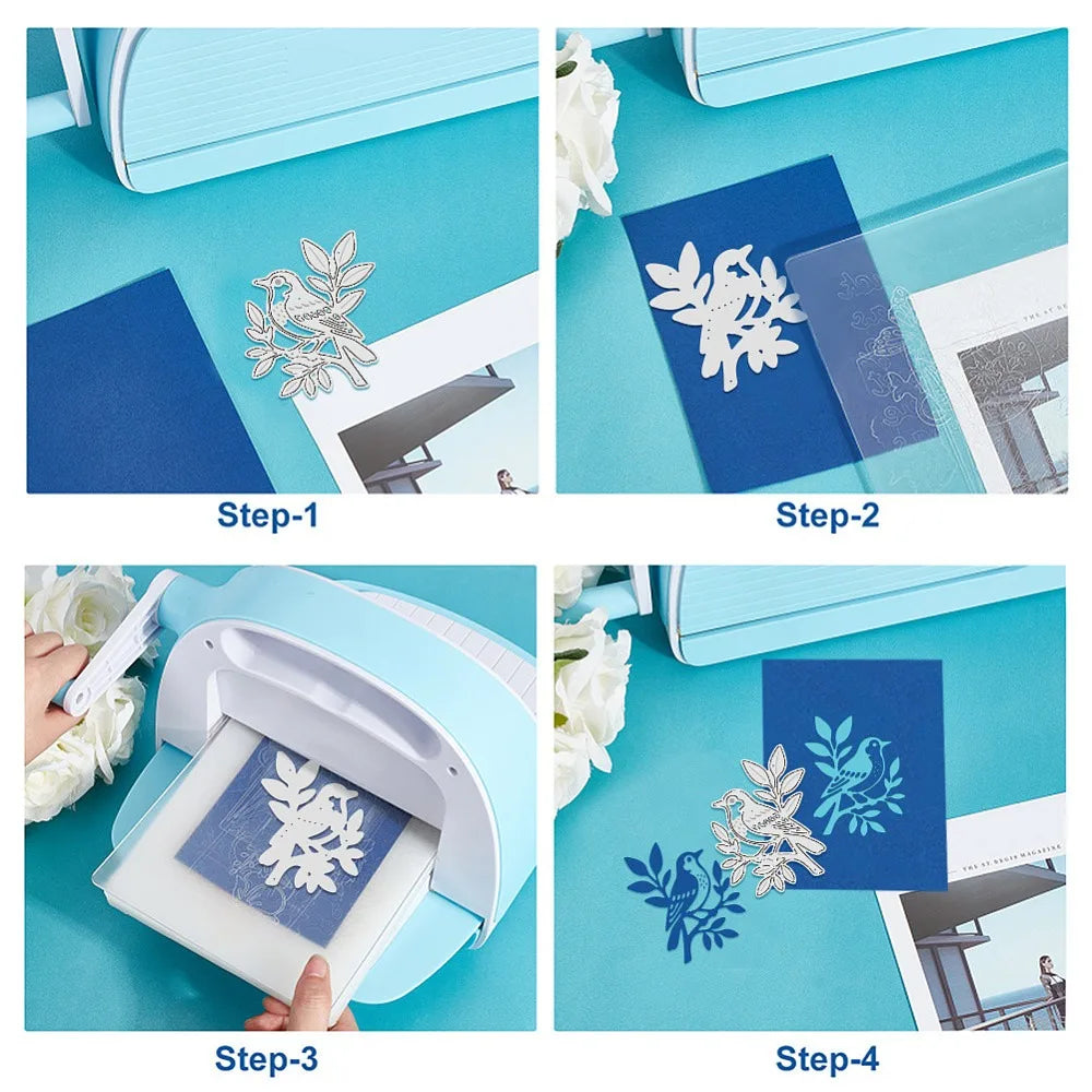 Bird & Tree Branch Cutting Dies – 3D Embossing Stencils 5-Pc Set Craft Cutting Dies Axl