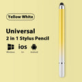 Universal 2-in-1 Stylus Pen – Disc & Silicone Tip for iPad & Tablet Tablet Stylus Pen Axl Yellow White