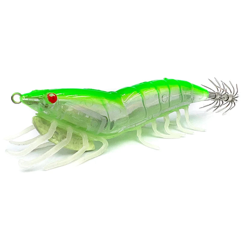 Luminous Wooden Shrimp Squid Lure – Soft Foot Fishing Bait Fishing Lure Axl 3.5 F