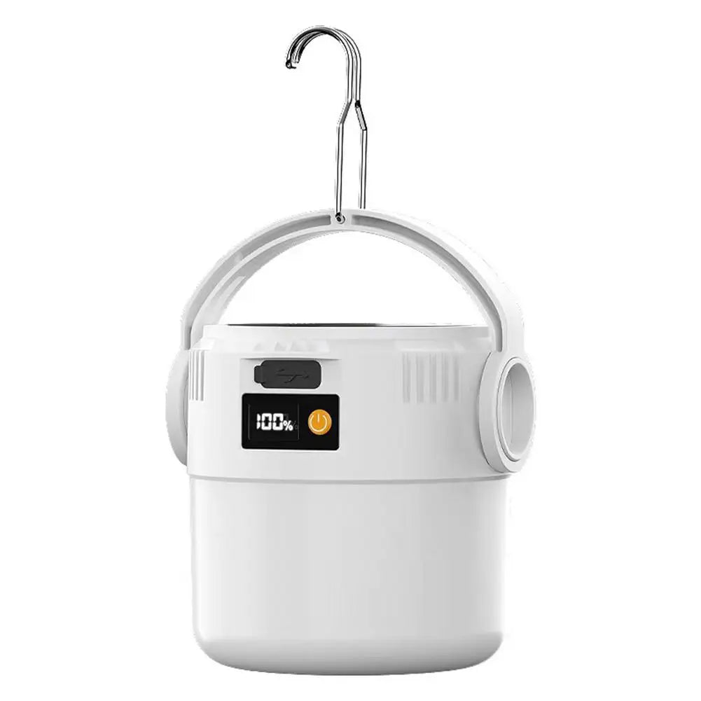 Solar COB LED Camping Light | 4 Modes & Digital Display Solar Camping Lantern Axl White