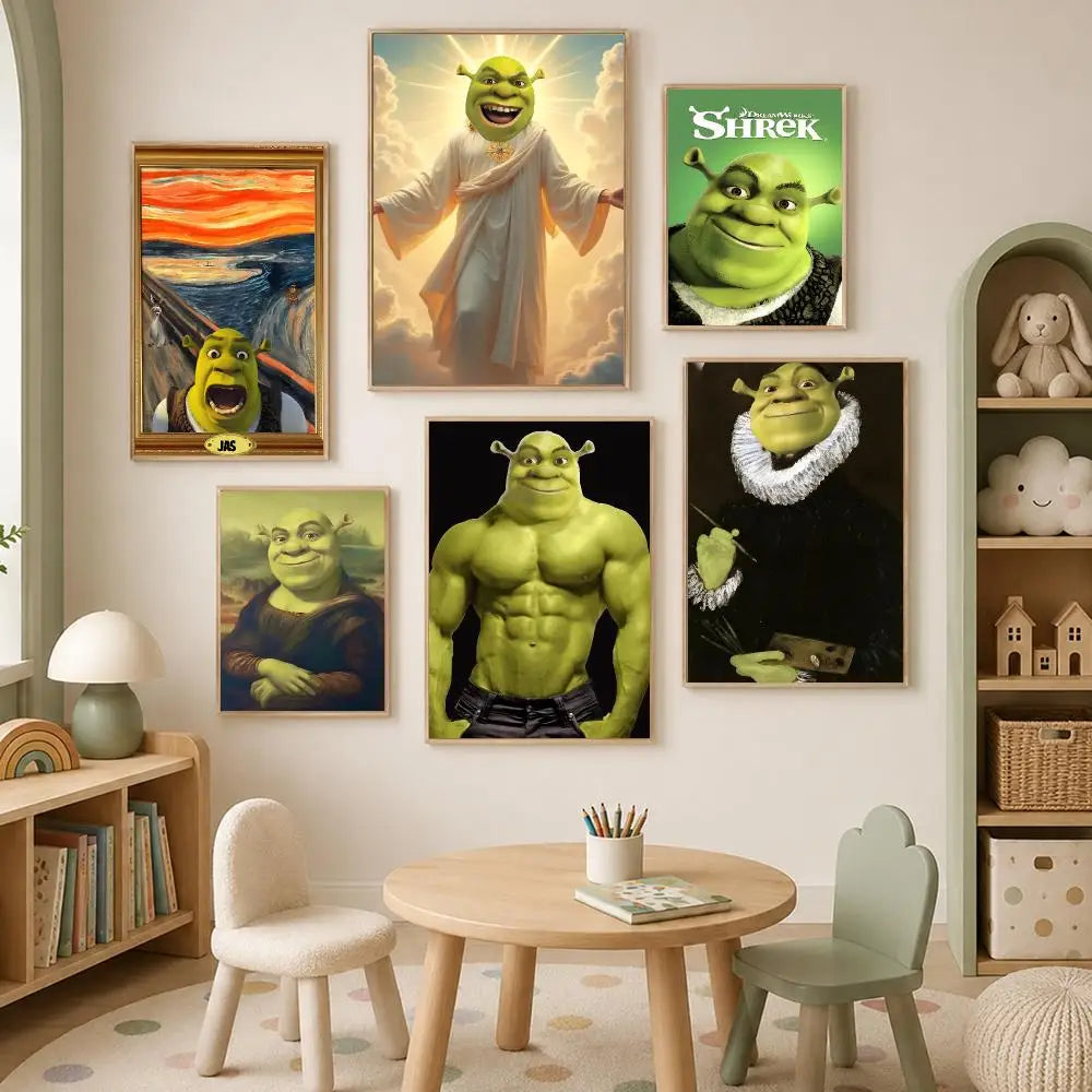 Shrek Animation Wall Poster – Self-Stick HD Waterproof Decor Wall Art Poster Axl