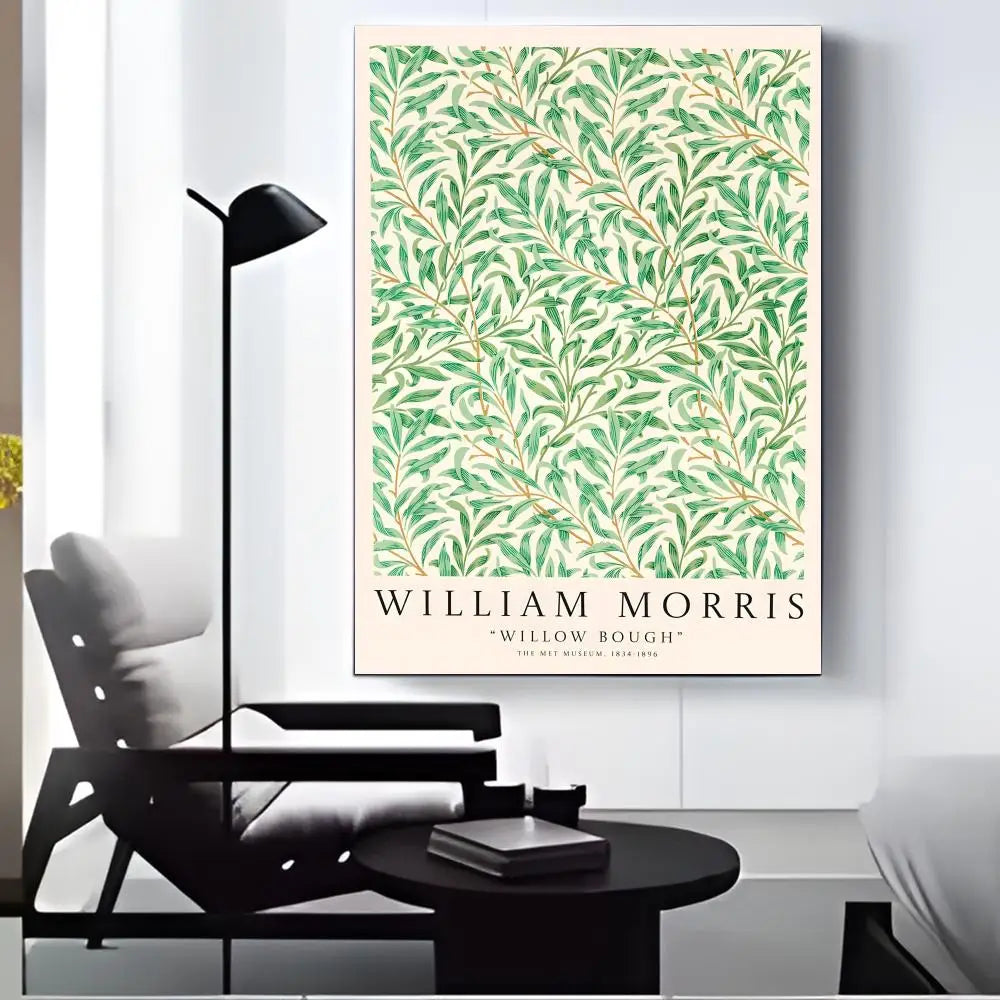 William Morris Canvas Wall Art – Vintage HD Print Home Decor Canvas Wall Art Axl Black3 40X50cmFrameless