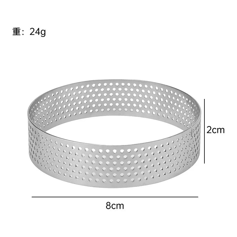 Stainless Steel Perforated Tart Mold – Circular Baking Ring Tart Baking Mold Axl 8cm Round
