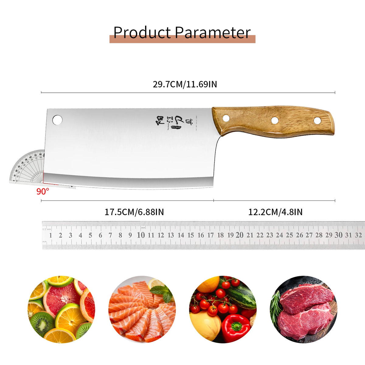 PLYS Chef Knife – Stainless Steel & Wood Handle | 17.5cm Chef Knife Axl