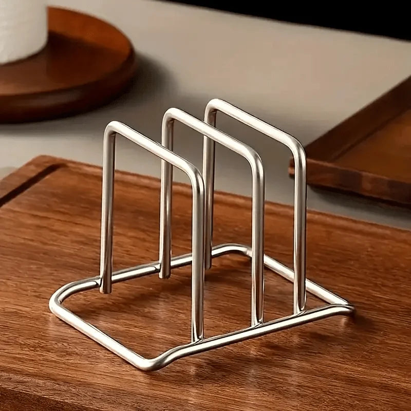 2-Pack Stainless Steel Kitchen Organizer – Lid & Cutting Board Rack Kitchen Storage Rack Axl Silvery-2PCS