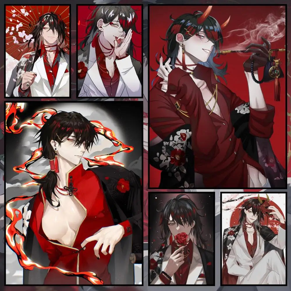 V-Vox Akuma Vtuber Waterproof PVC Peel-and-Stick Wall Poster Wall Poster Axl