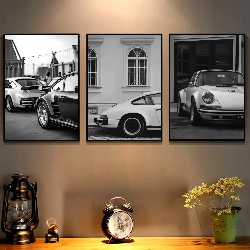Black & White Car Canvas Wall Art – HD Print Home Decor Poster Canvas Wall Art Axl