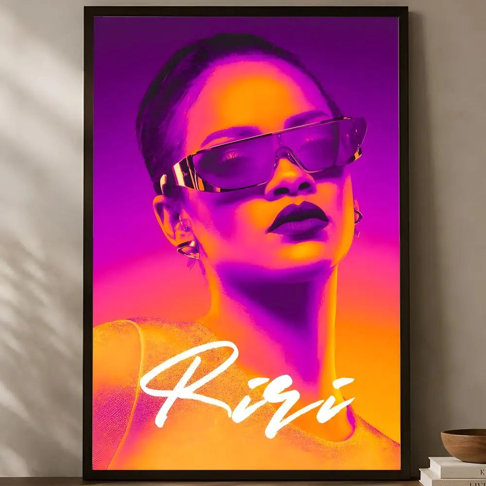 Rihanna HD Self-Stick PVC Wall Art Poster – Waterproof Décor Wall Art Poster Axl White04 50X70cmNoframe