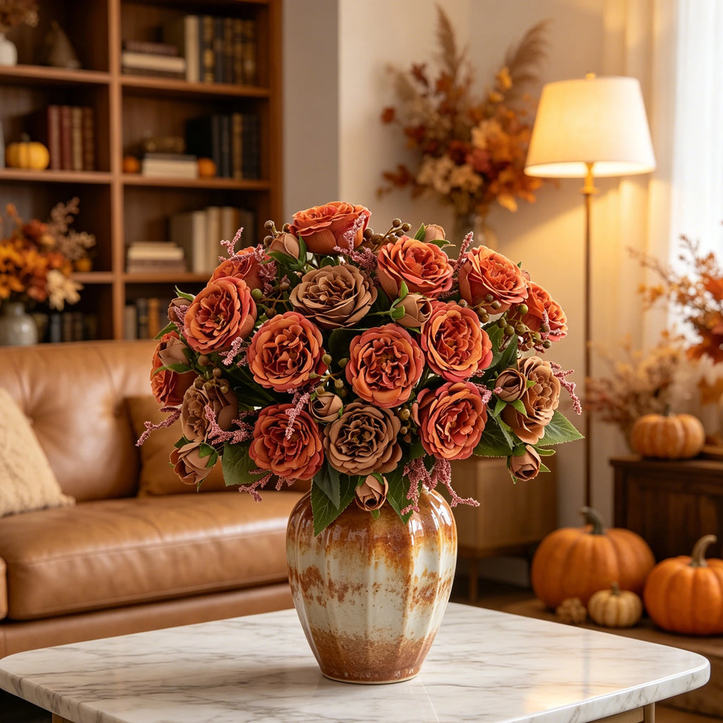 Artificial Silk Peony & Rose Bouquet – Wedding & Home Décor Artificial Flower Bouquet Axl