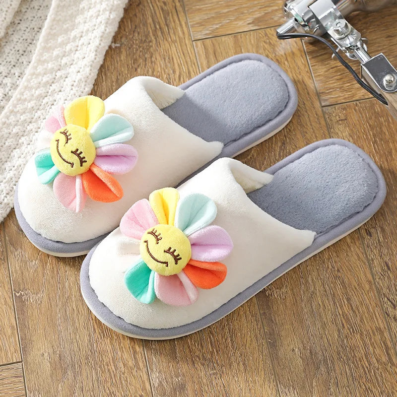 Women's Sunflower House Slippers – Non-Slip Flat Indoor Slipper Women's House Slippers Axl GRAY 40-41