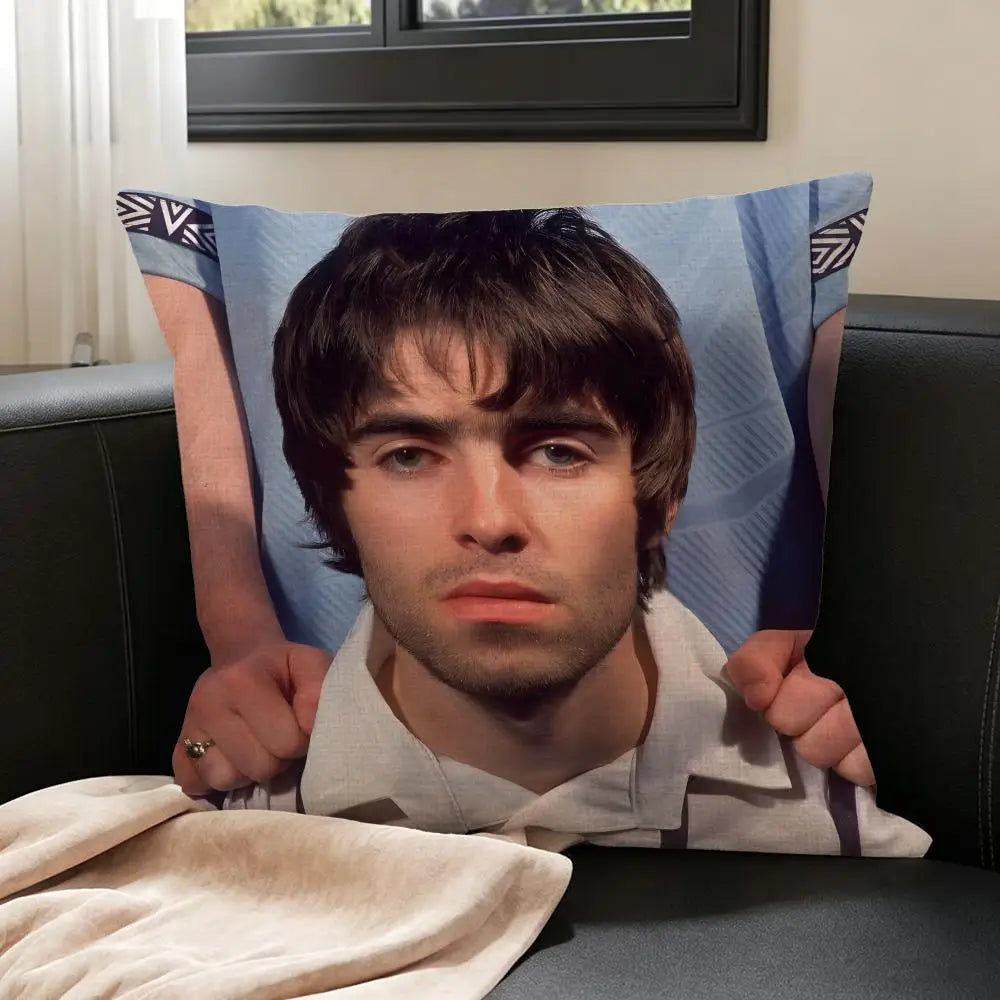 Liam Gallagher Linen Cushion Cover – Printed Pillow for Sofa Decorative Cushion Cover Axl