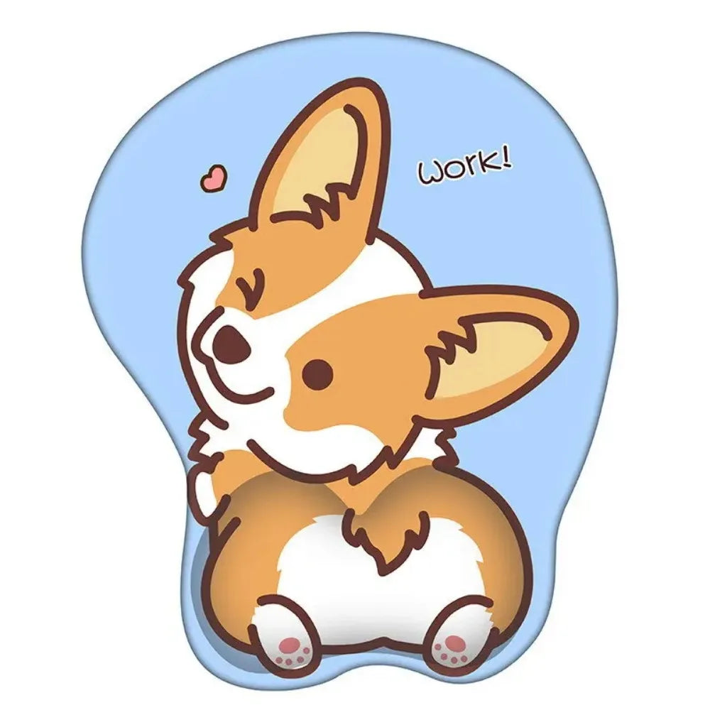 Cute Corgi Mouse Pad – Ergonomic Silicone Wrist Rest Wrist Rest Mouse Pad Axl Style 1