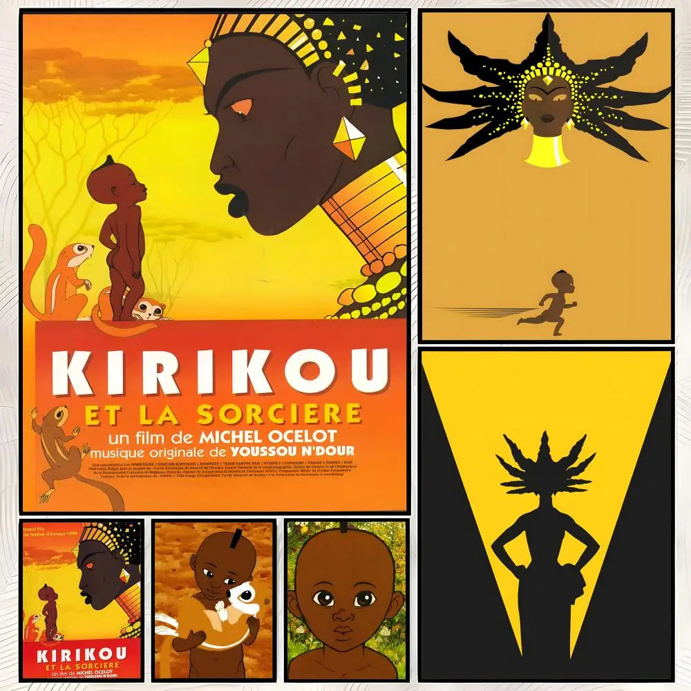 Kirikou et la Sorciere HD PVC Self-Stick Wall Art Poster Wall Art Poster Axl