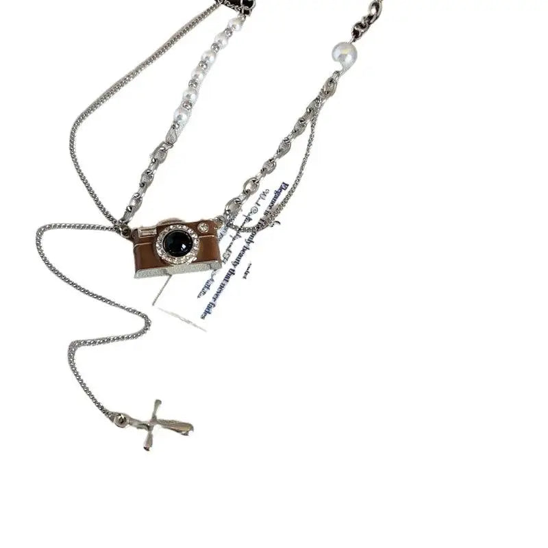 Vintage Camera Pendant Necklace – Y2K Kpop Punk Unisex Pendant Necklace Axl onesize