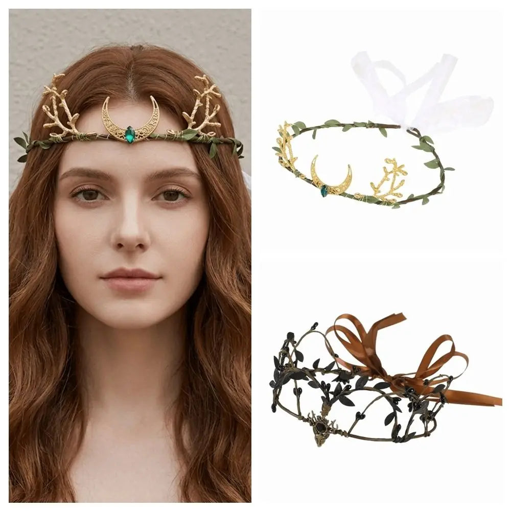Elven Flower Crown Tiara – Rhinestone Fairy Headpiece Costume Tiara Headpiece Axl