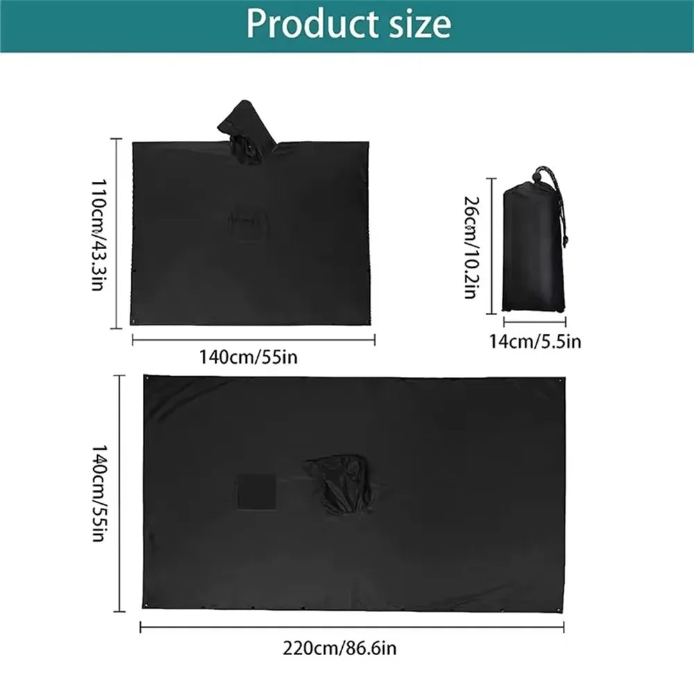3-in-1 Waterproof Hooded Raincoat – Lightweight Hiking Poncho Outdoor Rain Poncho Axl