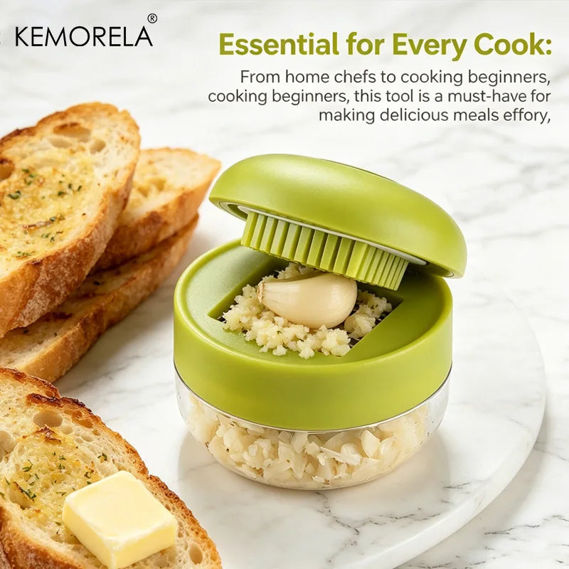 KEMORELA Mini Garlic Press Crusher – Handheld Ginger Masher Garlic Press Axl 1PCS
