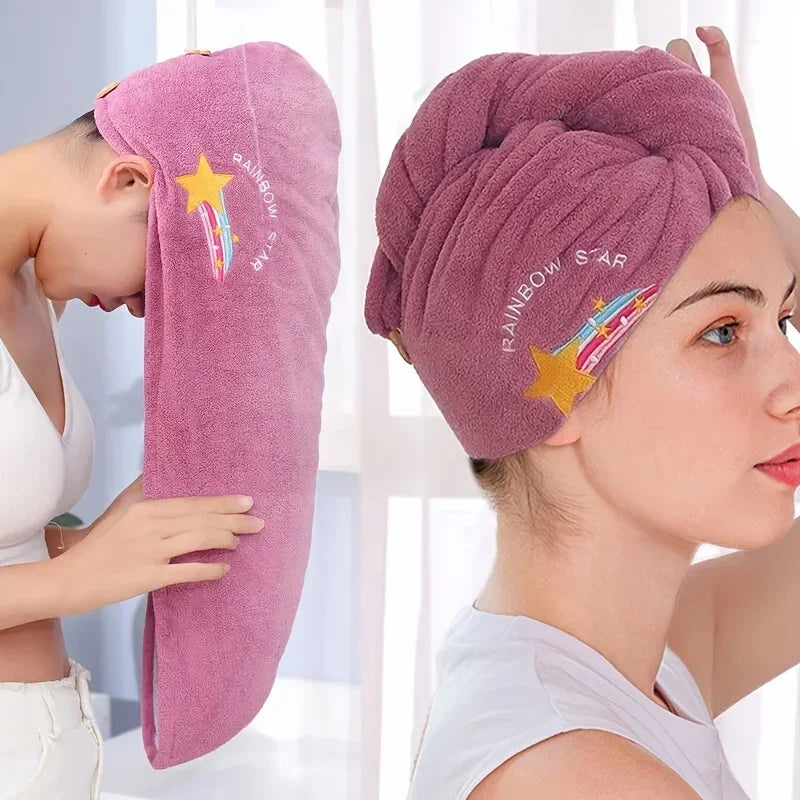 Quick-Dry Microfiber Hair Turban Towel Cap – Super Absorbent Hair Drying Turban Axl