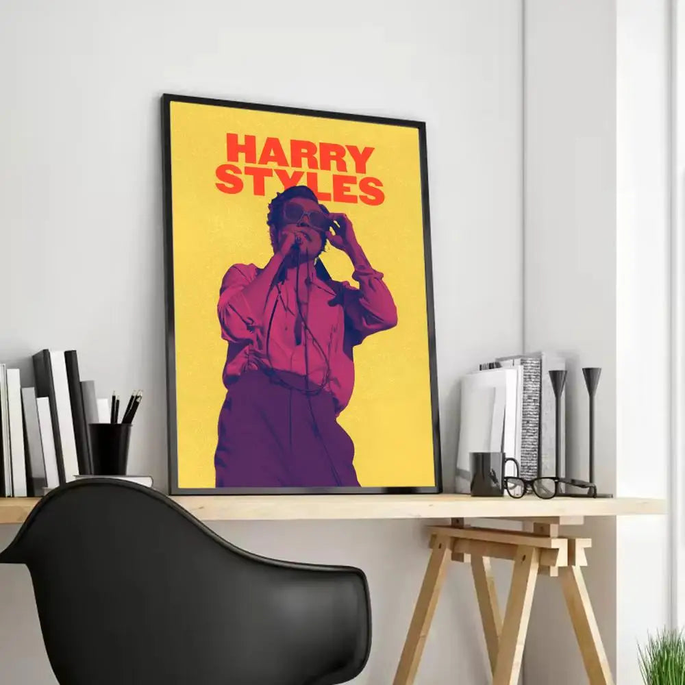 Harry Styles Canvas Wall Art Poster – Unframed Home Décor Canvas Wall Art Axl Black14 15X20cmFrameless