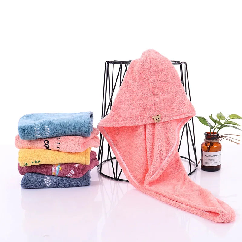 Quick-Dry Microfiber Hair Turban Towel Cap – Super Absorbent Hair Drying Turban Axl E