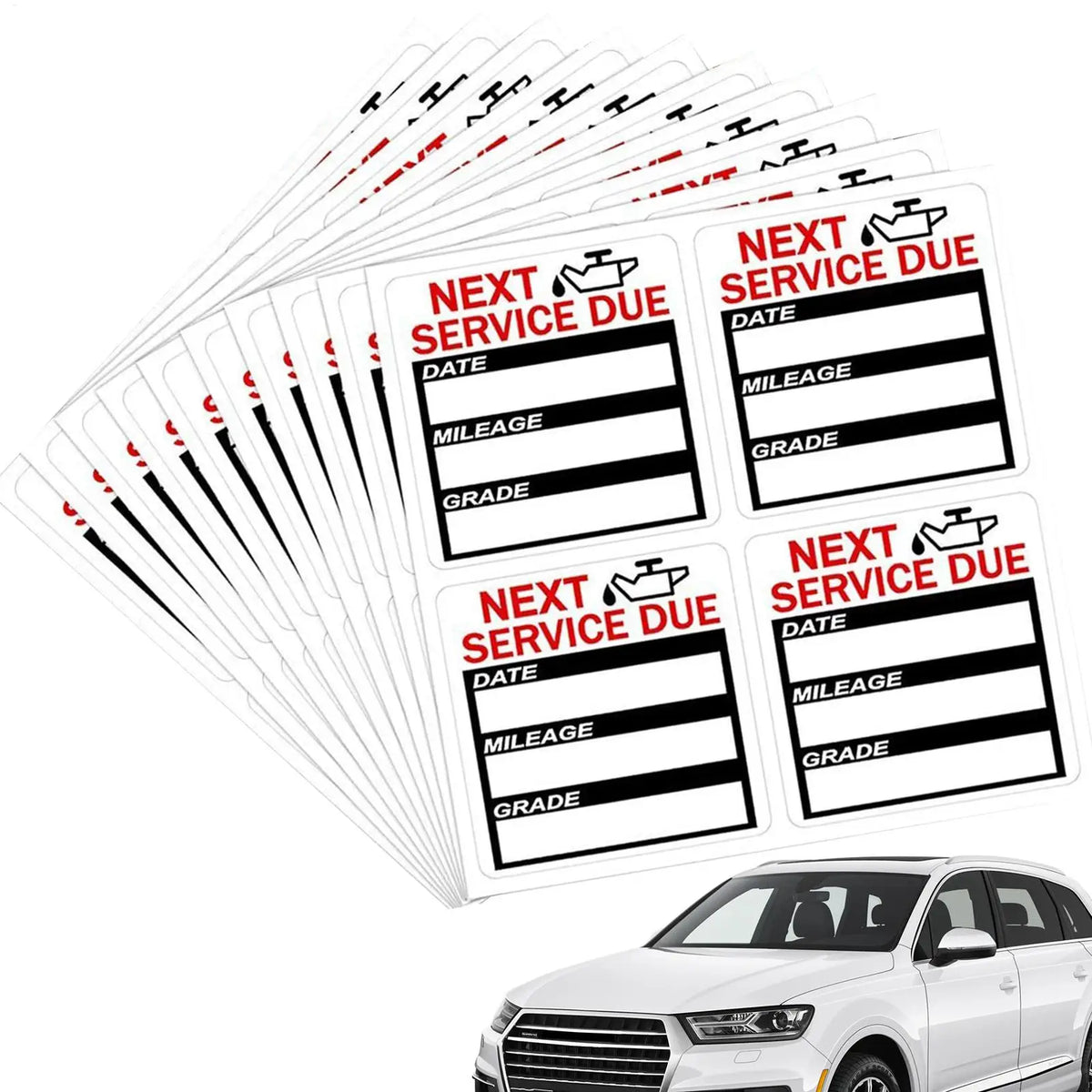 Oil Change Reminder Stickers 40 Pack – Car & Motorcycle Window Vehicle Reminder Stickers Axl