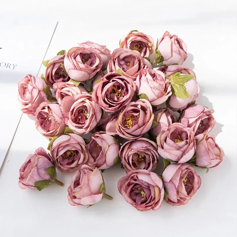 Silk Artificial Rose Heads 40/80 Pcs – Wedding & Home Decor Artificial Flowers Axl