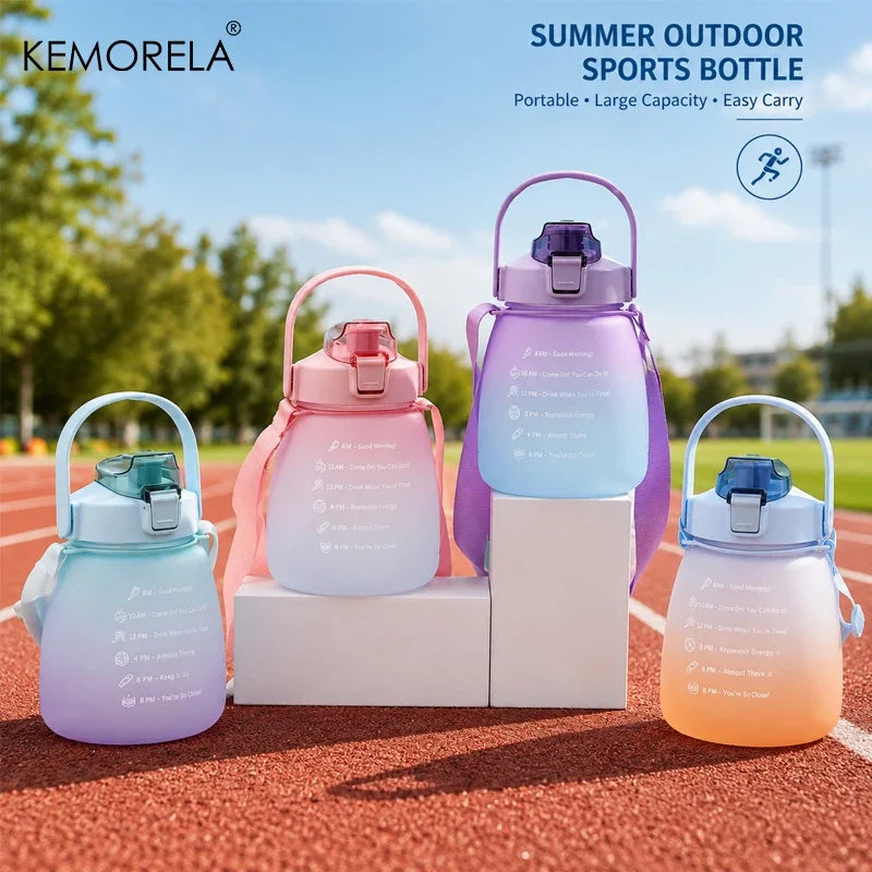 KEMORELA 1.3L Sports Water Bottle with Straw – Gradient Sports Water Bottle Axl